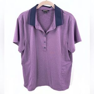 Kerrits Womens Polo Shirt Size L Purple Equestrian Horseback Riding Top Stretch